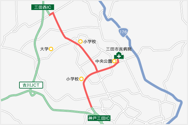 新三田駅からのアクセスマップ